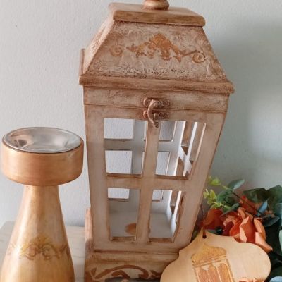 مجموعه كامله من فانوس خشب و مبخره  مع كوستر دله  كبير 