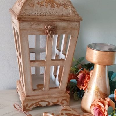 مجموعه كامله من فانوس خشب و مبخره  مع كوستر دله  كبير 