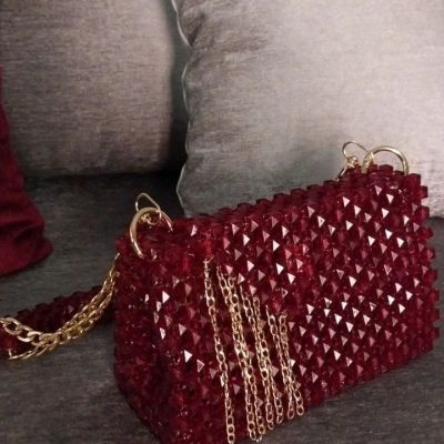 شنطة هاندميد من خرز الكريستال