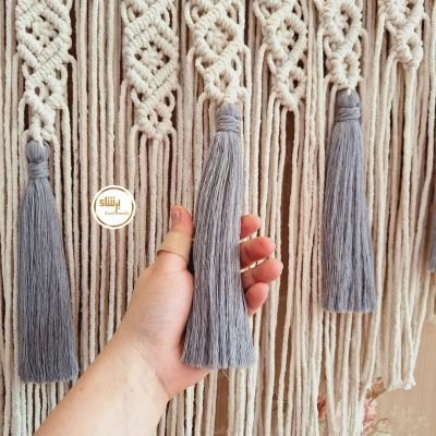 ستارة مكرمية للباب أو النافذة ، مقسم للغرفة  مصنوعة يدويًا