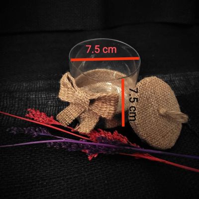 Decor Small rounded plastic and jute gift box 