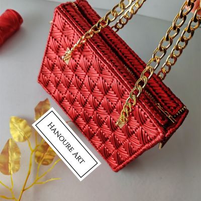 Luxury glow leather handmade women bag 