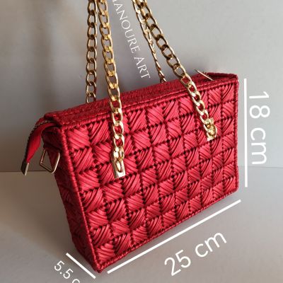 Luxury glow leather handmade women bag 