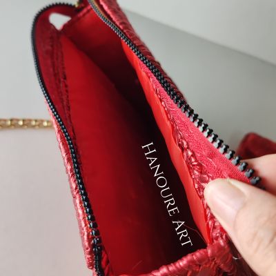 Luxury glow leather handmade women bag 