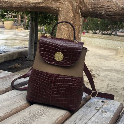 شنطه ضهر جلد طبيعي 