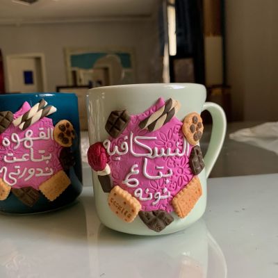 Polymer clay mugs for couples 