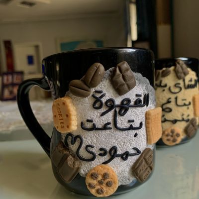 Polymer clay mugs for couples 