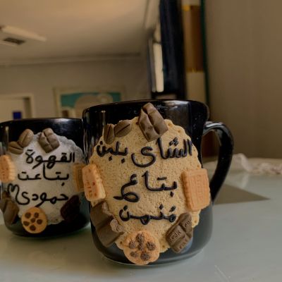 Polymer clay mugs for couples 