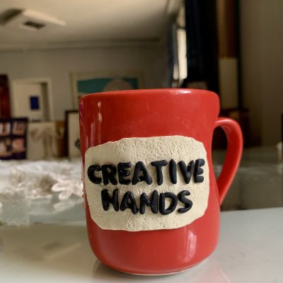 مج صلصال حراري صناعه يدويا 