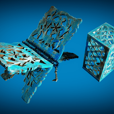 Wood Crafts  Book Holder/Carving / Decoupage Art.