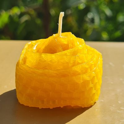 Flower Rolled Beeswax Candle