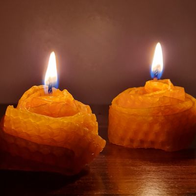 Flower Rolled Beeswax Candle