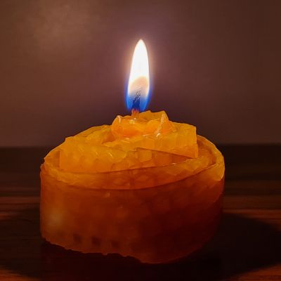 Flower Rolled Beeswax Candle