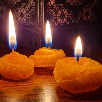 Flower Rolled Beeswax Candle