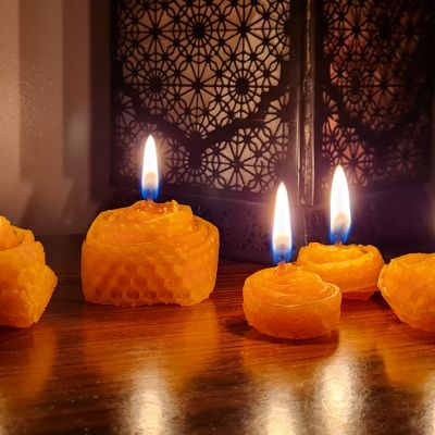 Flower Rolled Beeswax Candle