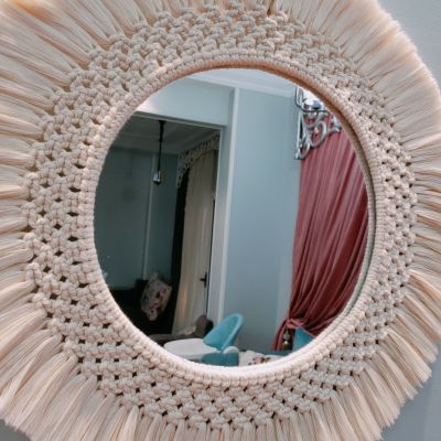Macramé mirror size 35 cm ✨