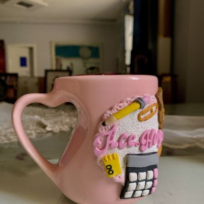 Polymer clay accountant mug