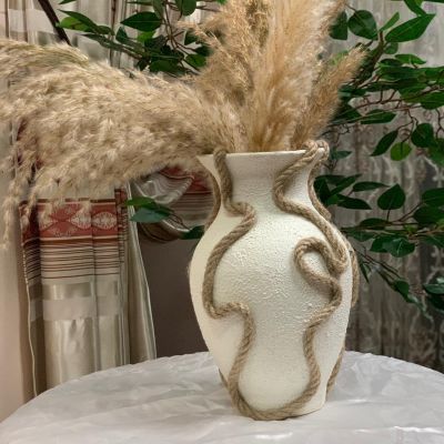 فازه زجاج مطرزه بخيوط الجوت 