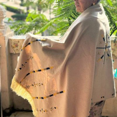 شال صوف جوخ تطريز يدوى تراثى بواحة سيوة