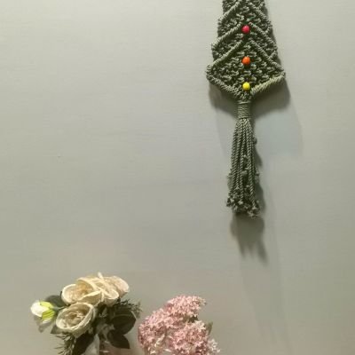 مكرمية شجرة الكريسماس 