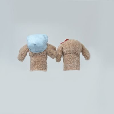 Brother and sister plush dog hand puppet set