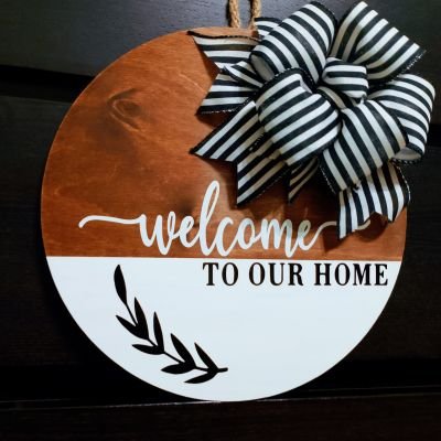 Handmade welcome sign 