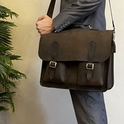 Genuine leather laptop bag