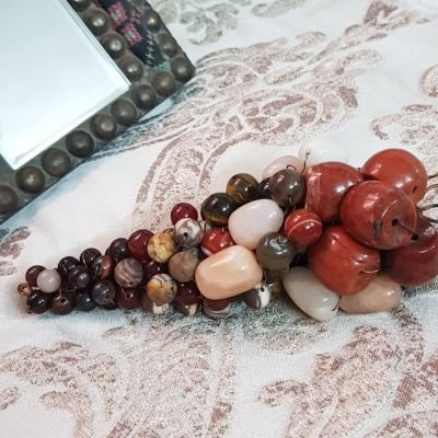 Decor handmade grape from gemstones wired with red copper🤎❤️