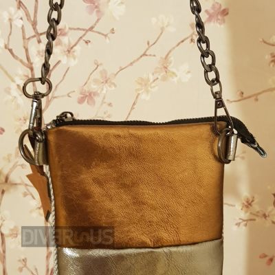Genuine leather crossbody bag for mobile and wallet