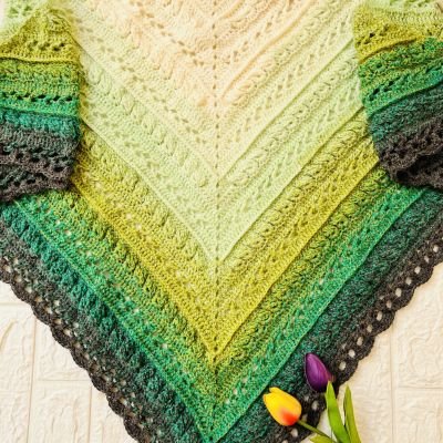 Shawl alpaca green