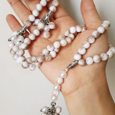 سبحة 99 حبة بيج*ابيض 