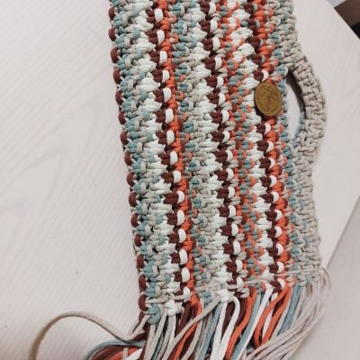  حقيبة مكرمية بأسلوب بوهيمي – كبيرة ومتعددة الألوان من روما 