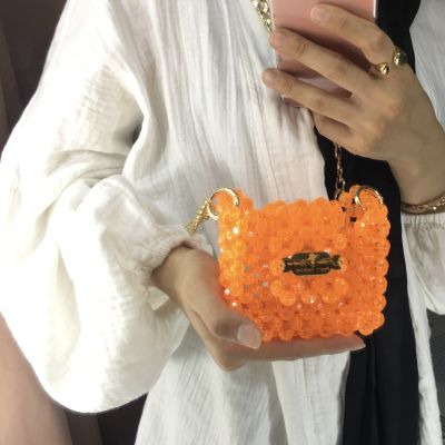 شنطة كرستال برتقالي 