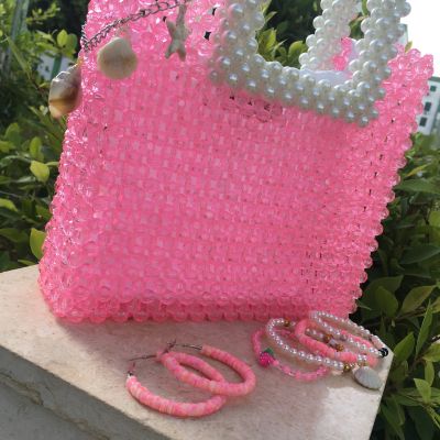 Pink crystal bag
