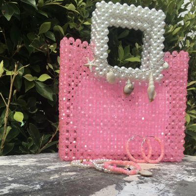 Pink crystal bag