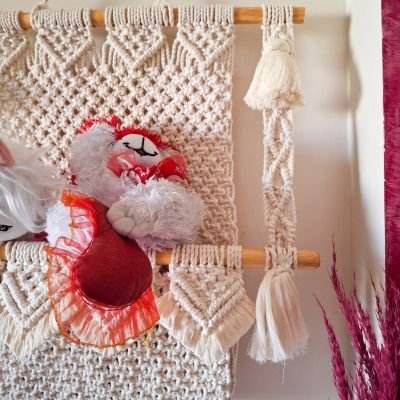 Macrame organizer hanging 
