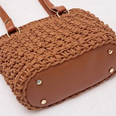 شنطة كروشية بيد كتف