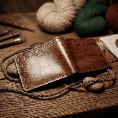  محفظه رجالى جلد طبيعي 