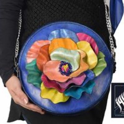 شنطه جلد طبيعي ورده