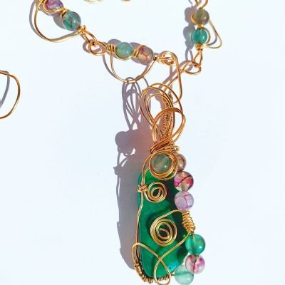 طقم عقيق ونحاس خالص