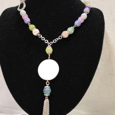 Agate alternative stone necklace, color