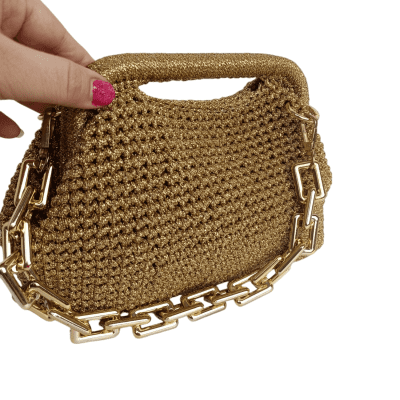Glitter crochet clutch