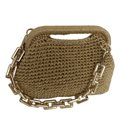 Glitter crochet clutch