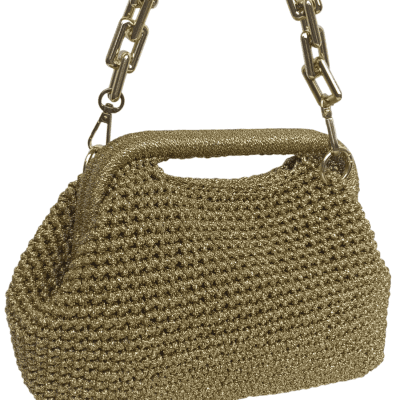 Glitter crochet clutch