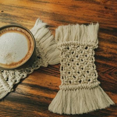 كوستر كوب مكرمية 