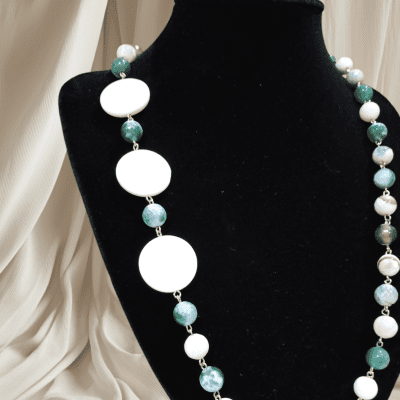 Necklaces agate stone green colour 