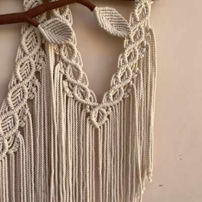 Boho macrame wall hanging with 3D branch
