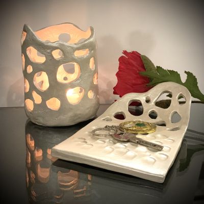 طقم حامل شمعة ومفاتيح