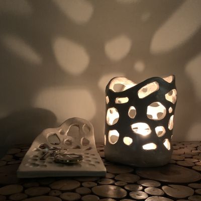 طقم حامل شمعة ومفاتيح