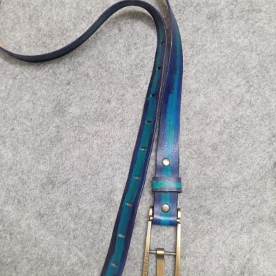 حزام جلد طبيعي درجتين تركواز *كحلي